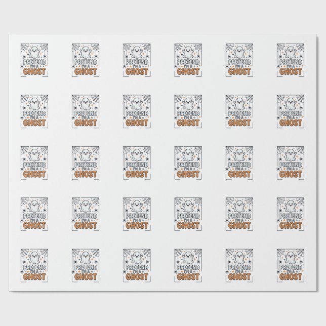 Papel De Presente Fingir Que Sou um Fantasma Halloween Fofo (Aberto)
