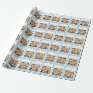 Papel De Presente Finnish Spitz na Pintura da Costa Marítima - Arte