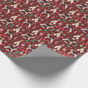 Papel De Presente Fio Fox Terrier Dog Natal