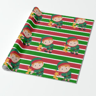 Papel De Presente Fio Vermelho e Verde Bonito é Natal