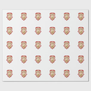 Papel De Presente Fique Cachorro Retriever Dourado Diamante Vermelho