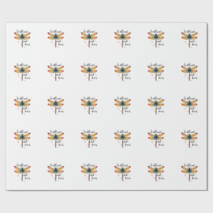 Papel De Presente Fique parado e conheça Floral Dragonfly Christian