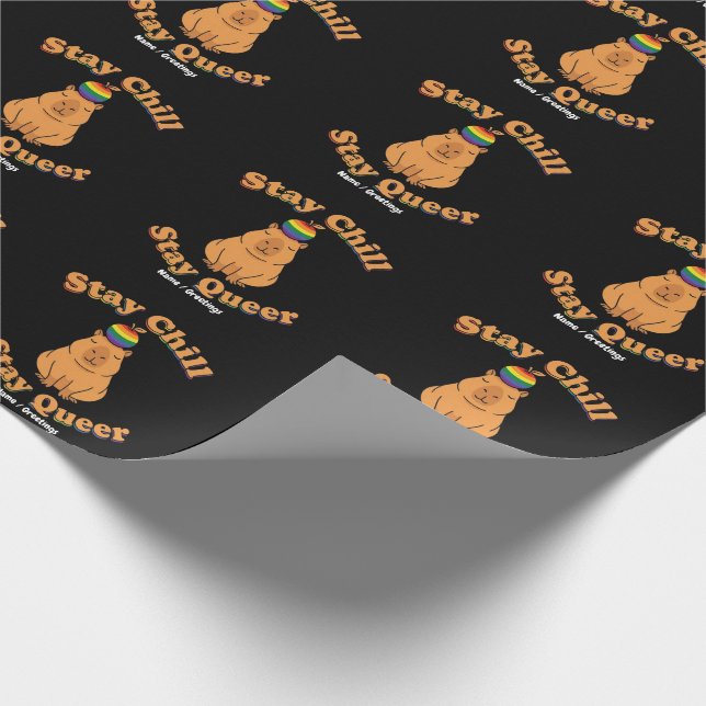 Papel De Presente Fique Retrô, Fique Tranquilo, Fique Queer Capivara (Ponta)