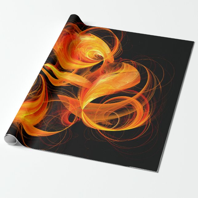 Papel De Presente Fireball Abstrato Art (Desenrolado)