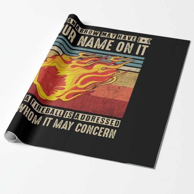 Papel De Presente Fireball Uma Seta Pode Ter Seu Nome Nela (Desenrolado)