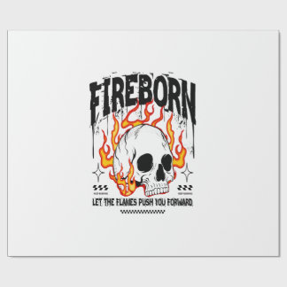 Papel De Presente Fireborn Skull Urban Streetwear