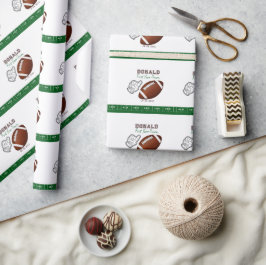 Papel De Presente First Year Down Football Birthday 