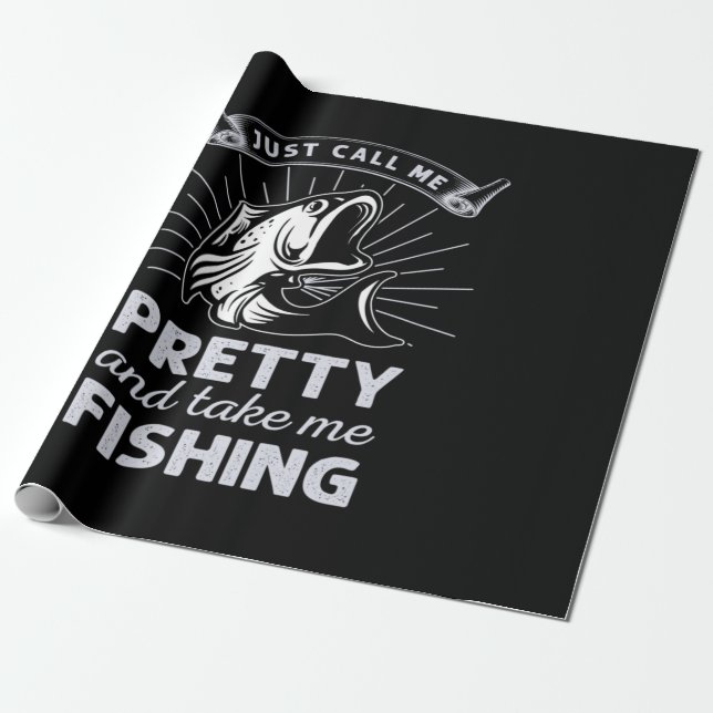 Papel De Presente Fisher Gift Just Call Me Pretty Fishing (Desenrolado)