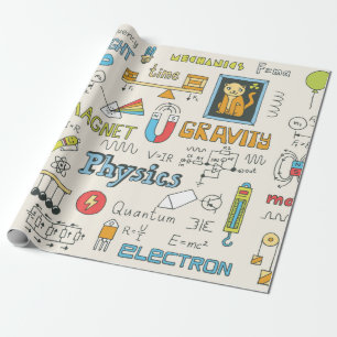 Papel De Presente Física. Desenho a mão. Ilustração Vintage.