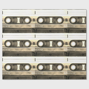 Papel De Presente Fita Cassete Compacta Antiga Retro Vintage