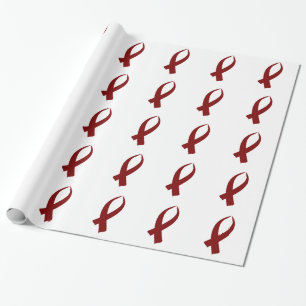 Papel De Presente Fita da consciência (Borgonha)