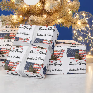 Papel De Presente Fita de Botão de Chapéu de Camisola-T de Caça e