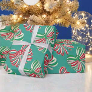 Papel De Presente Fita de Natal Clássica Vermelha e Verde