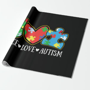 Papel De Presente Fita de Puzzle do Autismo Conscientização do Autis