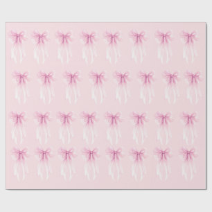 Papel de Presente Fita e Coração Coquette Aquarela