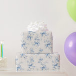 Papel De Presente Fitas Azuis e Laços Toile Coquette Padrão<br><div class="desc">Este é apenas um dos muitos padrões na minha loja em azul toile coquette,  todos com fitas e laços.
Útil para muitas ocasiões,  como chá de noiva,  casamento,  aniversários e sem motivo.</div>