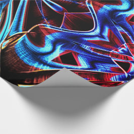 Papel De Presente Fitas bem torcidas, sulcos azuis e vermelhos