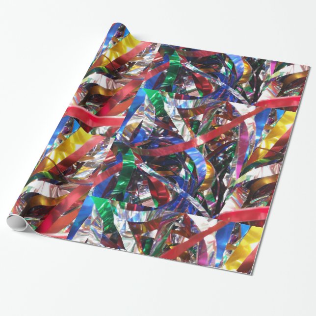 Papel De Presente Fitas Coloridas (Desenrolado)