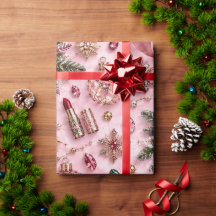 Fitas de Natal Burgundy Rosa Corada Joia