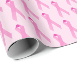 Papel De Presente Fitas de Sobrevivência do Câncer da Mama Rosa