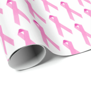 Papel De Presente Fitas de Sobrevivência do Câncer da Mama Rosa