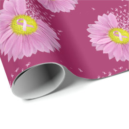 Papel De Presente Fitas de Sobrevivência do Câncer da Mama Rosa Dais