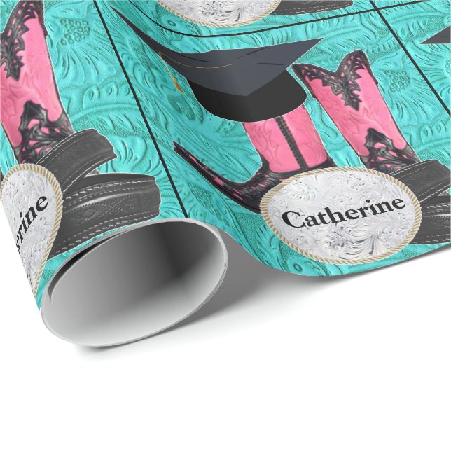 Papel De Presente Fivela Personalizada de Cowboy boné de formatura B (Ponta do rolo)