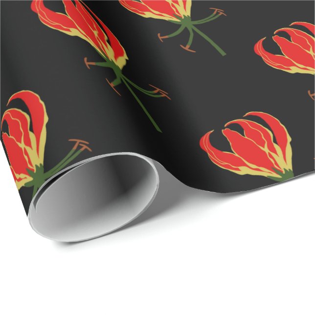 Papel De Presente Flame Lily Gloriosa (Ponta do rolo)