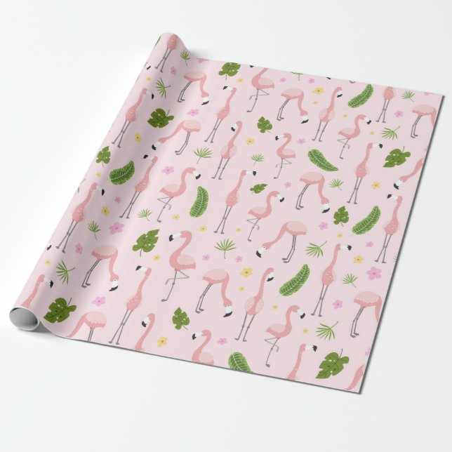 Papel De Presente Flamingo (Desenrolado)