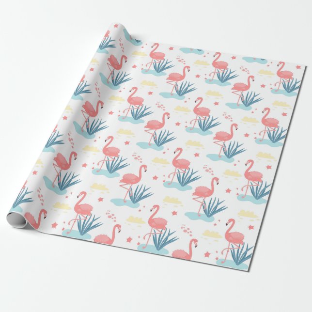 Papel De Presente Flamingo (Desenrolado)