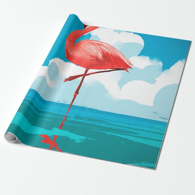 Papel De Presente Flamingo (Desenrolado)
