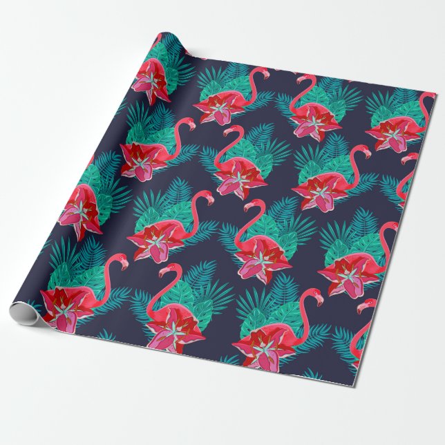 Papel De Presente Flamingo (Desenrolado)