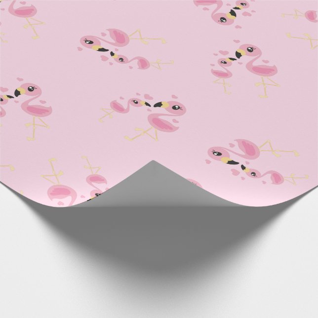Papel De Presente Flamingo Chá de fraldas Cute Tropical (Ponta)