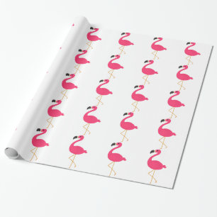 Papel De Presente Flamingo cor-de-rosa