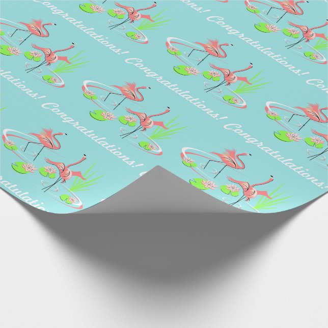 Papel De Presente Flamingo Fandango Duo 2 Parabéns! (Ponta)