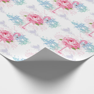 Papel De Presente flamingo Floral, cor-de-rosa