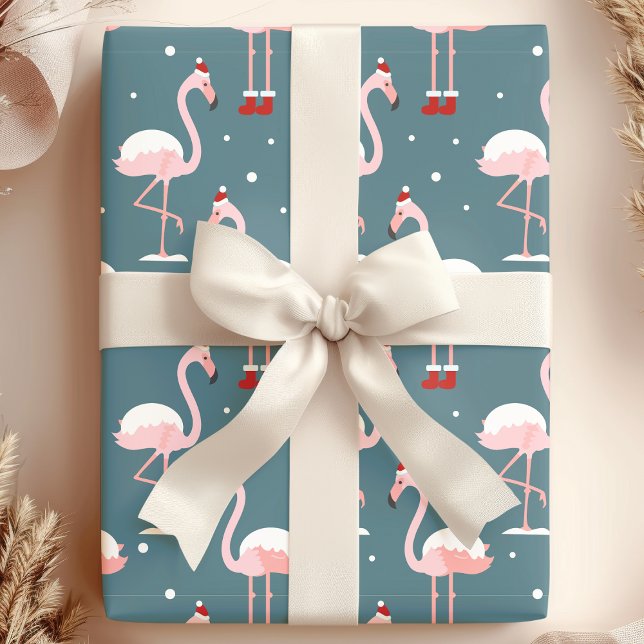 Papel De Presente Flamingo Natal Tropical (Criador carregado)