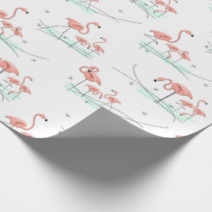 Papel De Presente Flamingo Ocean Multi 