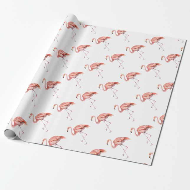 Papel De Presente Flamingo Rosa (Desenrolado)