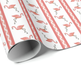 Papel De Presente Flamingo Stripe