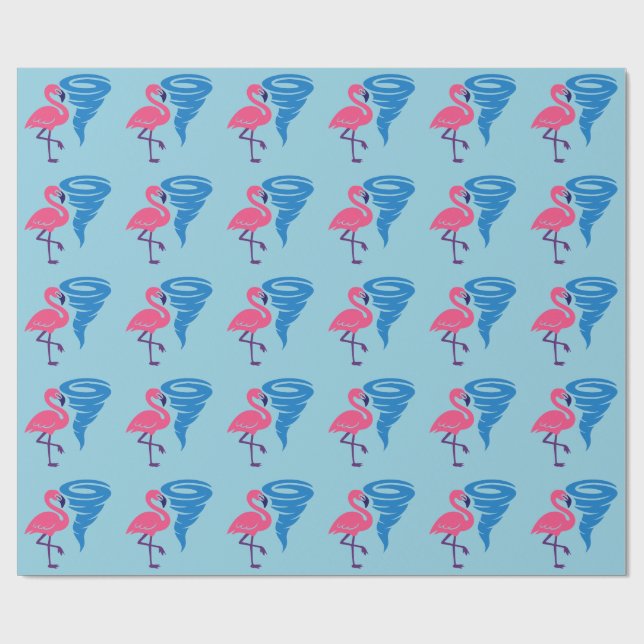 Papel De Presente Flamingo Tornado Bold Modern Graphic Art (Aberto)