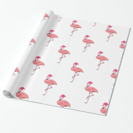 Papel De Presente Flamingos de Ajuda do Papai Noel Padrão
