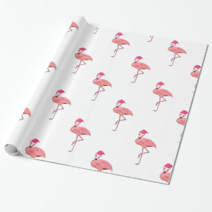 Papel De Presente Flamingos de Ajuda do Papai Noel Padrão