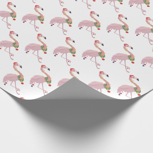 Papel De Presente Flamingos de Natal (Ponta)