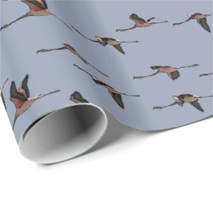 Papel De Presente Flamingos Flying Wraping Paper