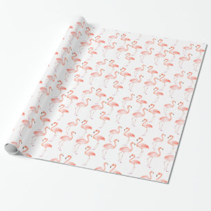 Papel De Presente Flamingos Rosa Felizes