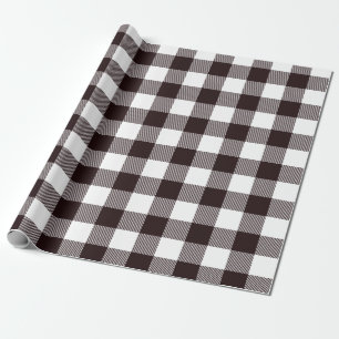 Papel De Presente Flannel Branco e Preto do Campo Russo