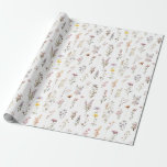 Papel De Presente Flares de Flores Silvestres Roxas Chá de Noiva Boh<br><div class="desc">Papel de Embrulho Chá de Noiva Flores Silvestres Roxas Simples Fronteira Floral</div>