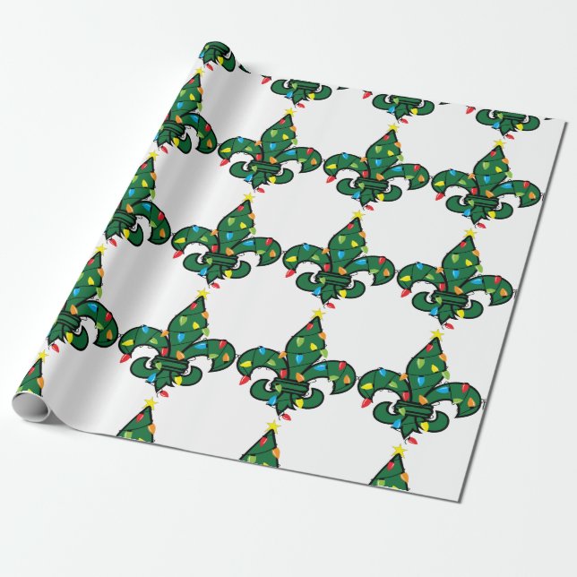 Papel De Presente Fleur De Lis Natal (Desenrolado)