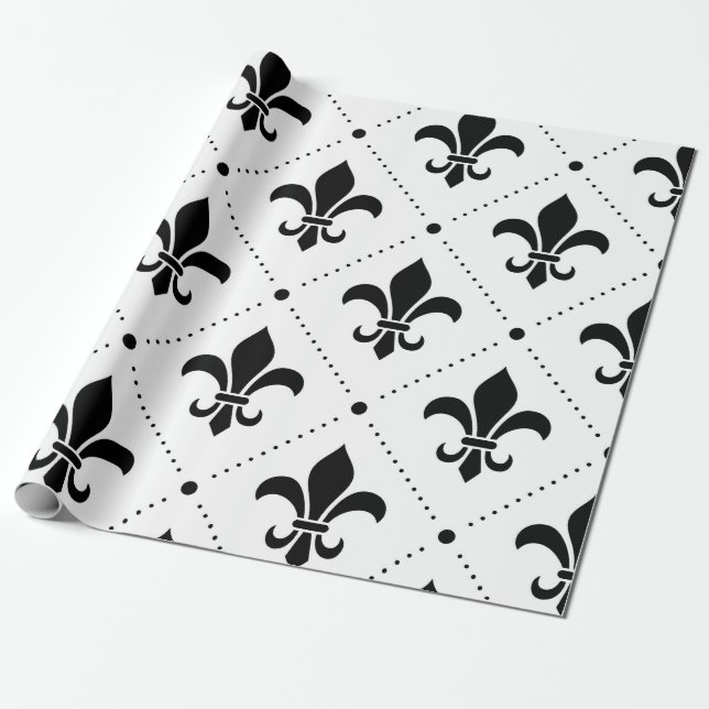 Papel De Presente Fleur De Lis Pattern (Desenrolado)